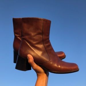 Square Toed Leather Boots